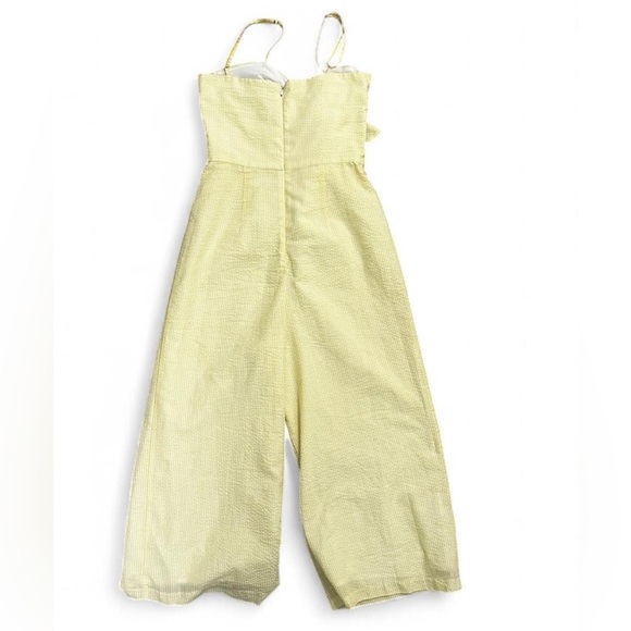 HUTCH Seersucker Jumpsuit Wide Leg Yellow White Pinstripe Savannah Size 2 ($280) - Picture 7 of 7